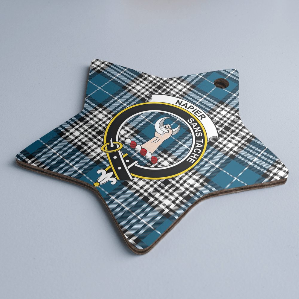 Clan Napier Modern Tartan Crest Star Ceramic Ornament GG59 Napier Modern Tartan Tartan Christmas