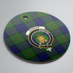 Clan Dundas Modern Tartan Crest Round Ceramic Ornament OE39 Dundas Modern Tartan Tartan Christmas