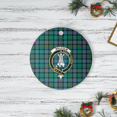 Clan Malcolm Ancient Tartan Crest Round Ceramic Ornament RN80 Malcolm Ancient Tartan Tartan Christmas