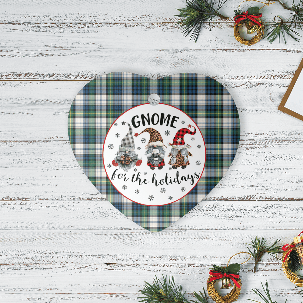 Clan Gordon Dress Ancient Tartan Tartan Crest Gnome Heart Ceramic Ornament XM76 Gordon Dress Ancient Tartan Tartan Christmas