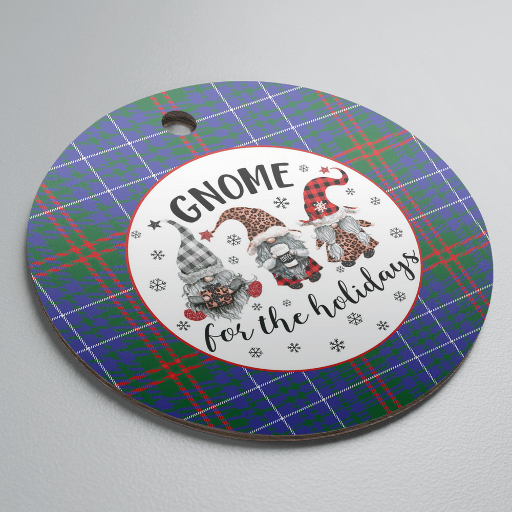 Clan Edmonstone Tartan Tartan Crest Gnome Round Ceramic Ornament RT45 Edmonstone Tartan Tartan Christmas