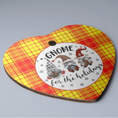 Clan MacMillan Tartan Tartan Crest Gnome Heart Ceramic Ornament CY90 MacMillan Tartan Tartan Christmas
