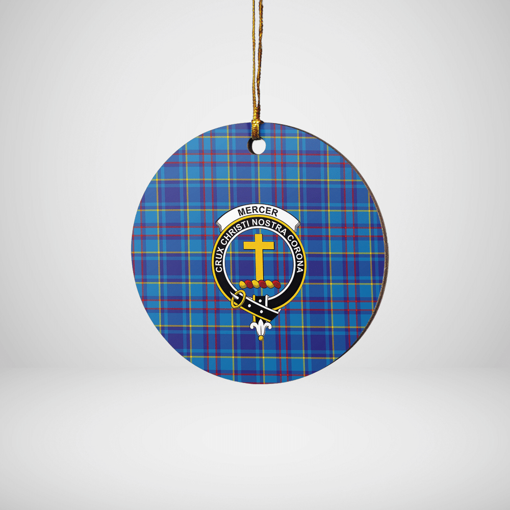 Clan Mercer Modern Tartan Crest Round Ceramic Ornament TN49 Mercer Modern Tartan Tartan Christmas