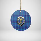 Clan Mercer Modern Tartan Crest Round Ceramic Ornament TN49 Mercer Modern Tartan Tartan Christmas