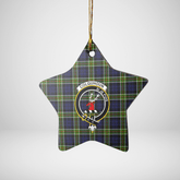 Clan Colquhoun Tartan Crest Star Ceramic Ornament GA73 Colquhoun Tartan Tartan Christmas