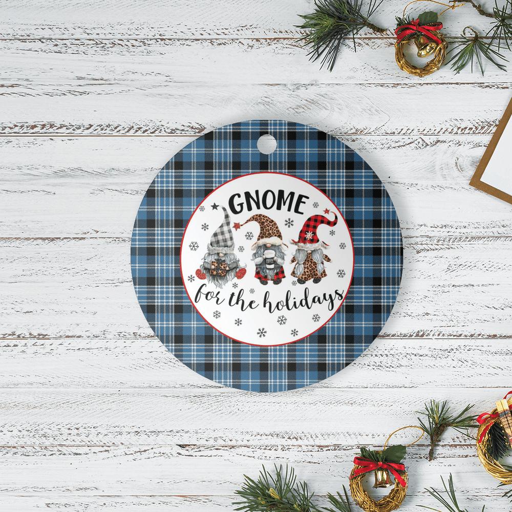 Clan Clark Ancient Tartan Tartan Crest Gnome Round Ceramic Ornament OK55 Clark Ancient Tartan Tartan Christmas