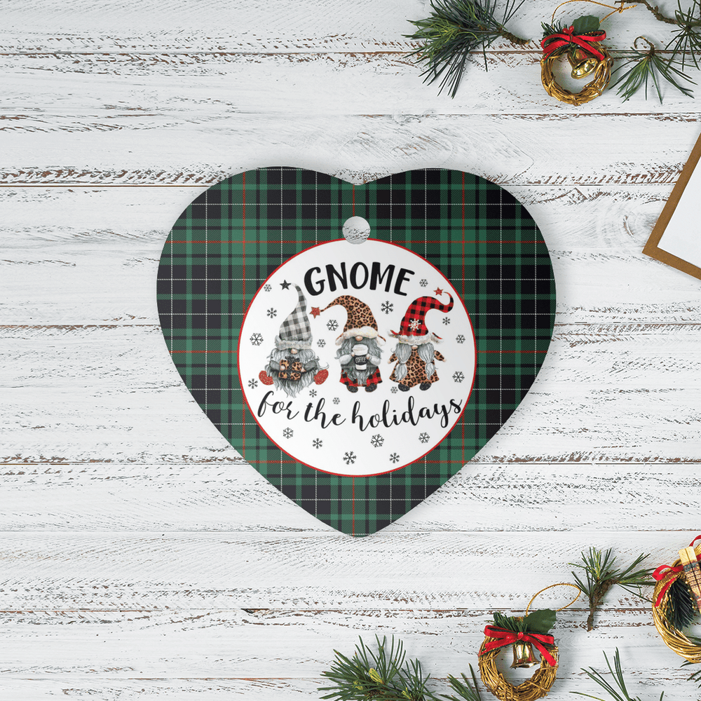 Clan MacAulay Hunting Ancient Tartan Tartan Crest Gnome Heart Ceramic Ornament XJ19 MacAulay Hunting Ancient Tartan Tartan Christmas