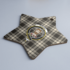 Clan Menzies Black & White Ancient Tartan Crest Star Ceramic Ornament UX16 Menzies Black & White Ancient Tartan Tartan Christmas
