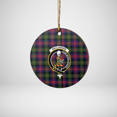 Clan MacLennan Tartan Crest Round Ceramic Ornament OJ74 MacLennan Tartan Tartan Christmas