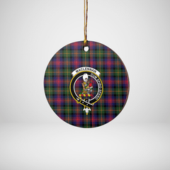 Clan MacLennan Tartan Crest Round Ceramic Ornament OJ74 MacLennan Tartan Tartan Christmas
