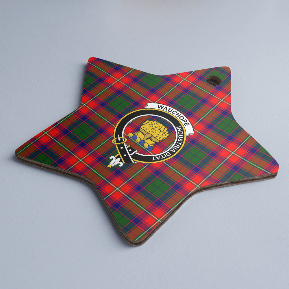 Clan Wauchope Tartan Crest Star Ceramic Ornament FZ80 Wauchope Tartan Tartan Christmas