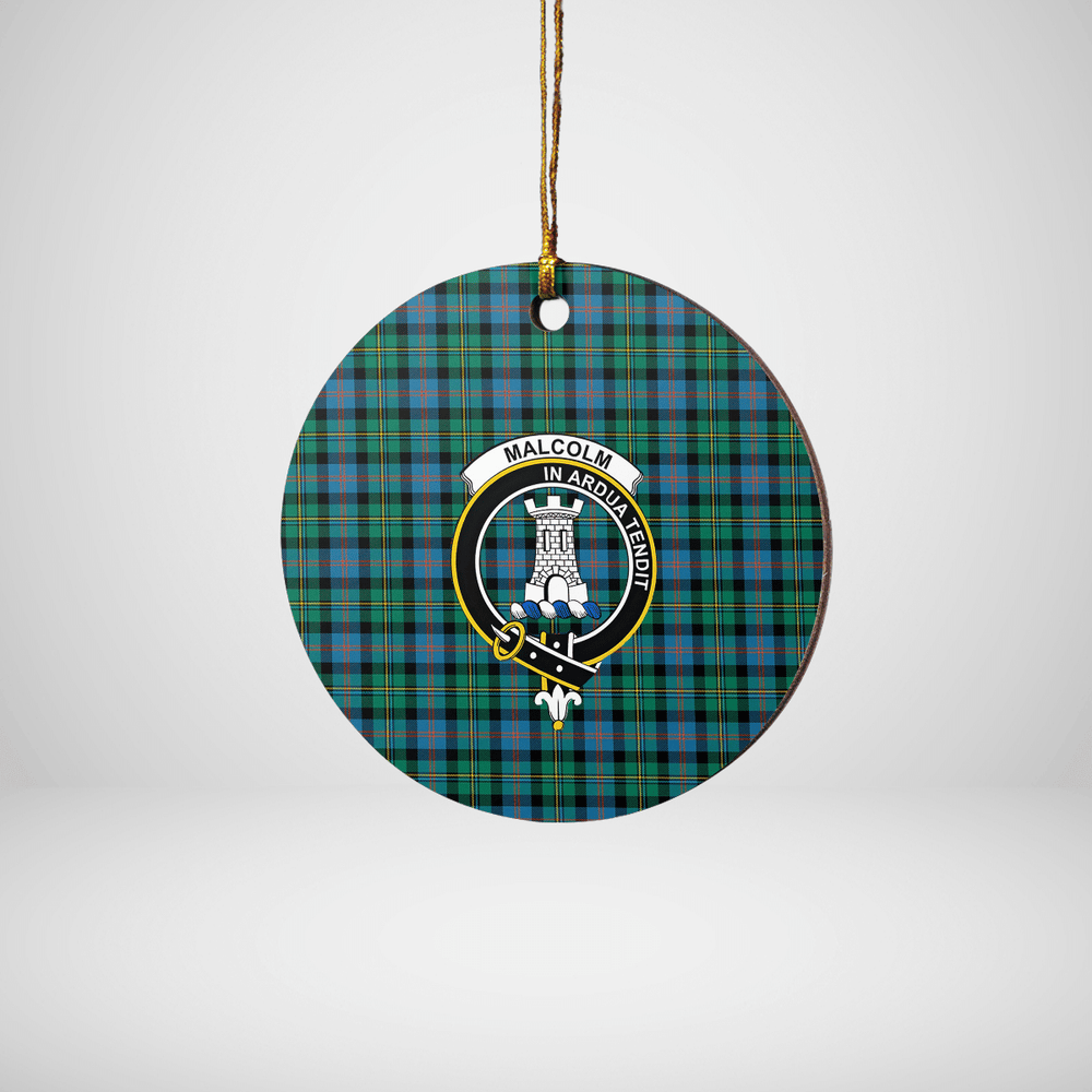 Clan Malcolm Ancient Tartan Crest Round Ceramic Ornament RN80 Malcolm Ancient Tartan Tartan Christmas