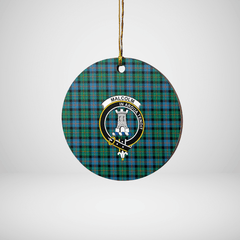 Clan Malcolm Ancient Tartan Crest Round Ceramic Ornament RN80 Malcolm Ancient Tartan Tartan Christmas