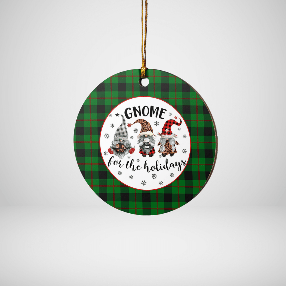 Clan Kincaid Tartan Tartan Crest Gnome Round Ceramic Ornament XV44 Kincaid Tartan Tartan Christmas