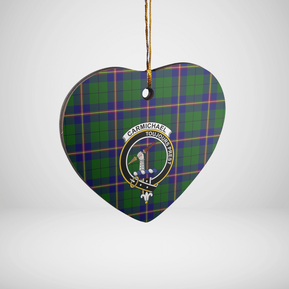 Clan Carmichael Modern Tartan Crest Heart Ceramic Ornament DQ62 Carmichael Modern Tartan Tartan Christmas