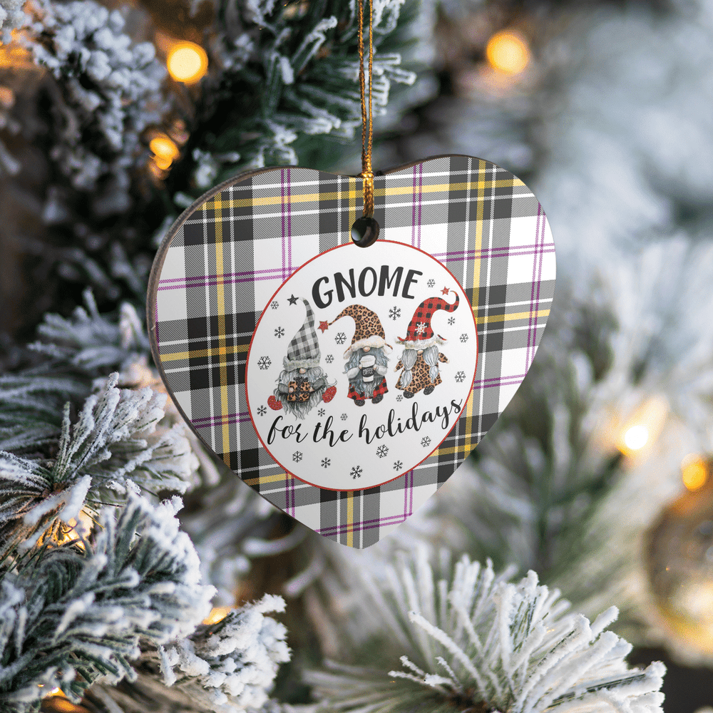 Clan MacPherson Dress Modern Tartan Tartan Crest Gnome Heart Ceramic Ornament VR52 MacPherson Dress Modern Tartan Tartan Christmas