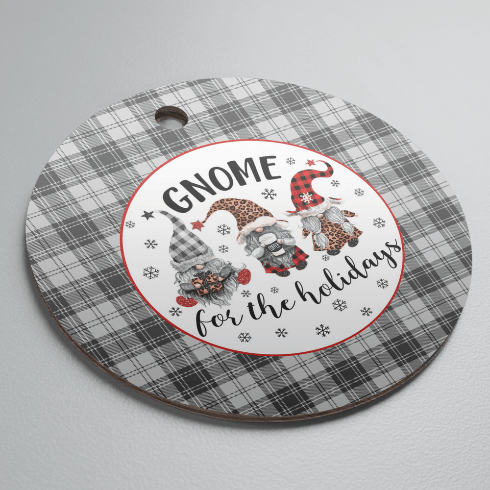 Clan Douglas Grey Modern Tartan Tartan Crest Gnome Round Ceramic Ornament VH71 Douglas Grey Modern Tartan Tartan Christmas