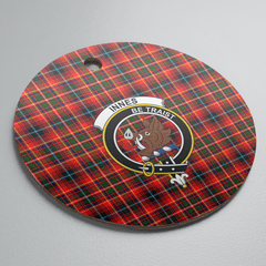 Clan Innes Modern Tartan Crest Round Ceramic Ornament FD30 Innes Modern Tartan Tartan Christmas