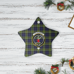 Clan Colquhoun Tartan Crest Star Ceramic Ornament GA73 Colquhoun Tartan Tartan Christmas