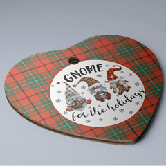 Clan MacAulay Ancient Tartan Tartan Crest Gnome Heart Ceramic Ornament BE51 MacAulay Ancient Tartan Tartan Christmas