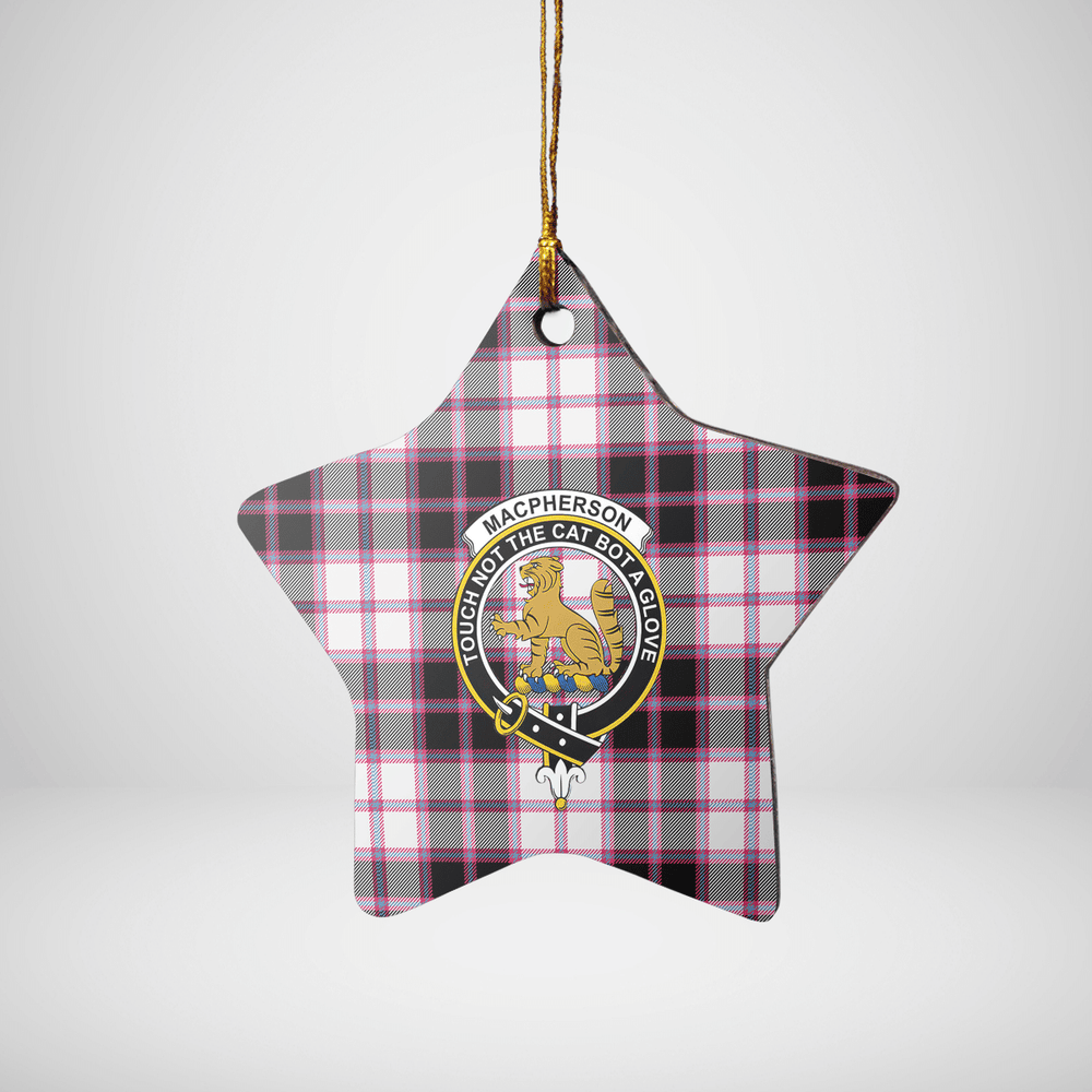 Clan MacPherson Hunting Modern Tartan Crest Star Ceramic Ornament RI61 MacPherson Hunting Modern Tartan Tartan Christmas