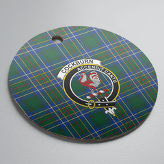 Clan Cockburn Ancient Tartan Crest Round Ceramic Ornament GY31 Cockburn Ancient Tartan Tartan Christmas