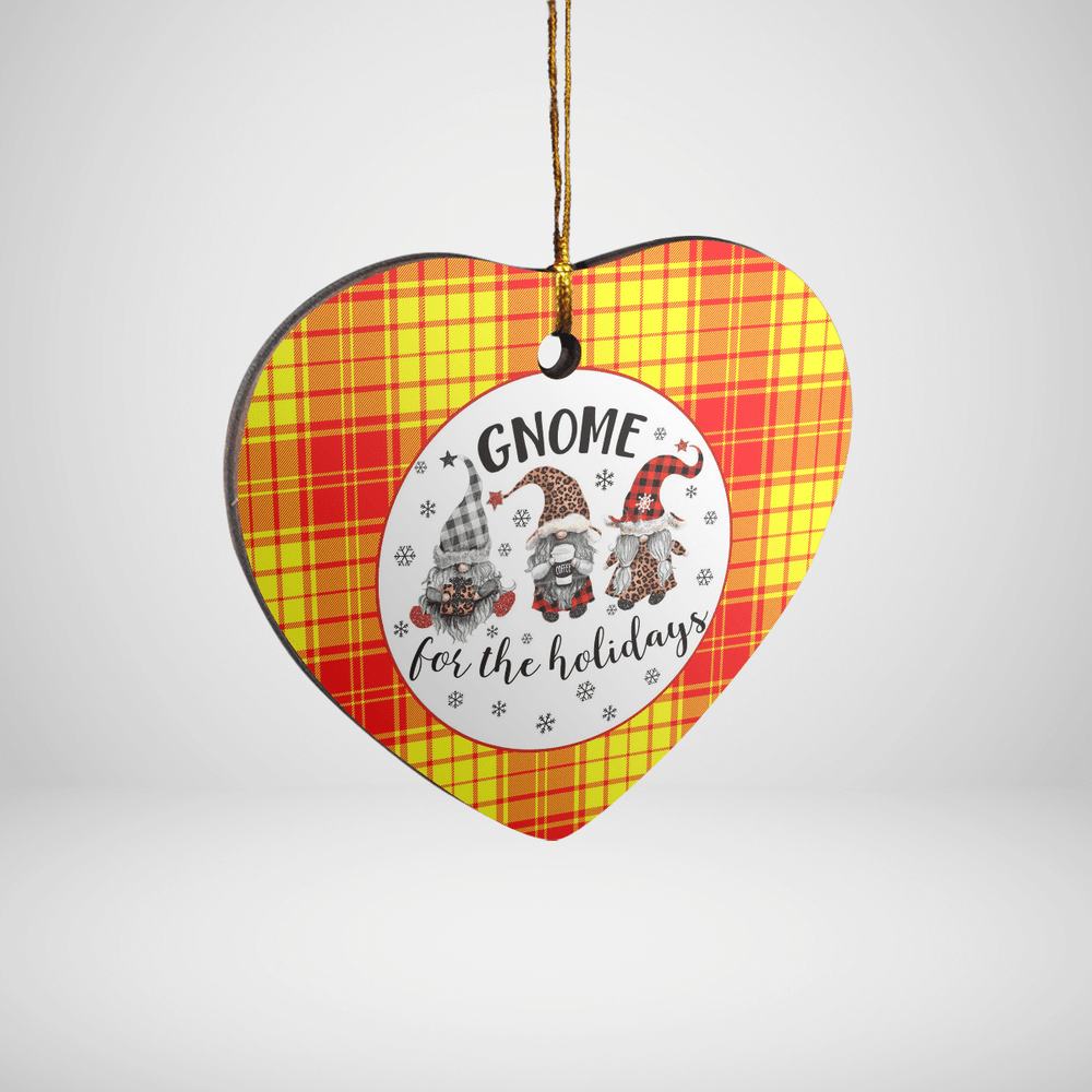 Clan MacMillan Tartan Tartan Crest Gnome Heart Ceramic Ornament CY90 MacMillan Tartan Tartan Christmas