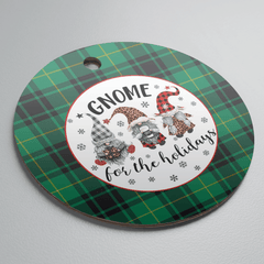 Clan MacArthur Ancient Tartan Tartan Crest Gnome Round Ceramic Ornament UW79 MacArthur Ancient Tartan Tartan Christmas