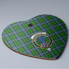 Clan Forsyth Tartan Crest Heart Ceramic Ornament BM30 Forsyth Tartan Tartan Christmas