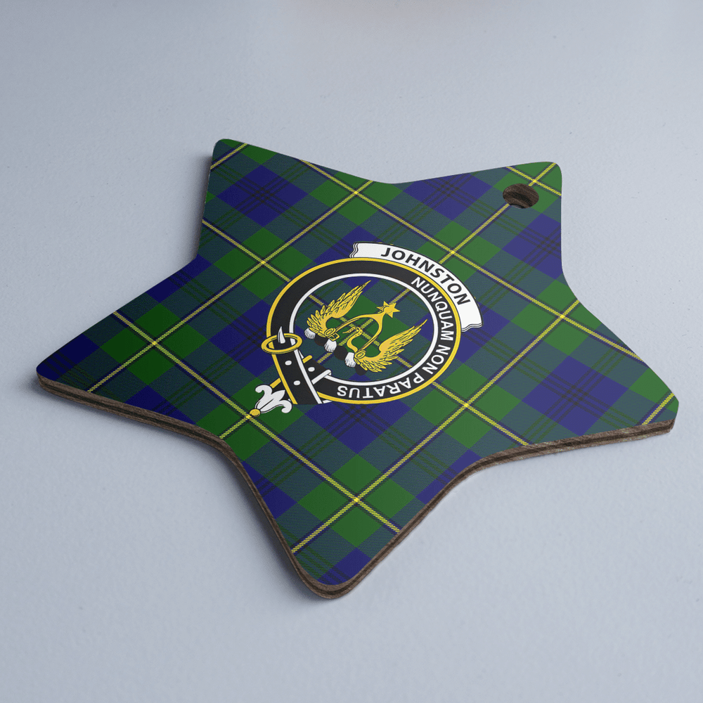 Clan Johnston Modern Tartan Crest Star Ceramic Ornament VC30 Johnston Modern Tartan Tartan Christmas