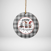 Clan Douglas Grey Modern Tartan Tartan Crest Gnome Round Ceramic Ornament VH71 Douglas Grey Modern Tartan Tartan Christmas