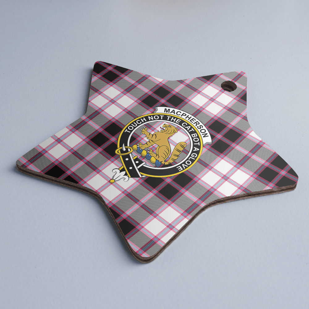 Clan MacPherson Hunting Modern Tartan Crest Star Ceramic Ornament RI61 MacPherson Hunting Modern Tartan Tartan Christmas