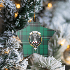 Clan MacLean Hunting Ancient Tartan Crest Star Ceramic Ornament QL24 MacLean Hunting Ancient Tartan Tartan Christmas