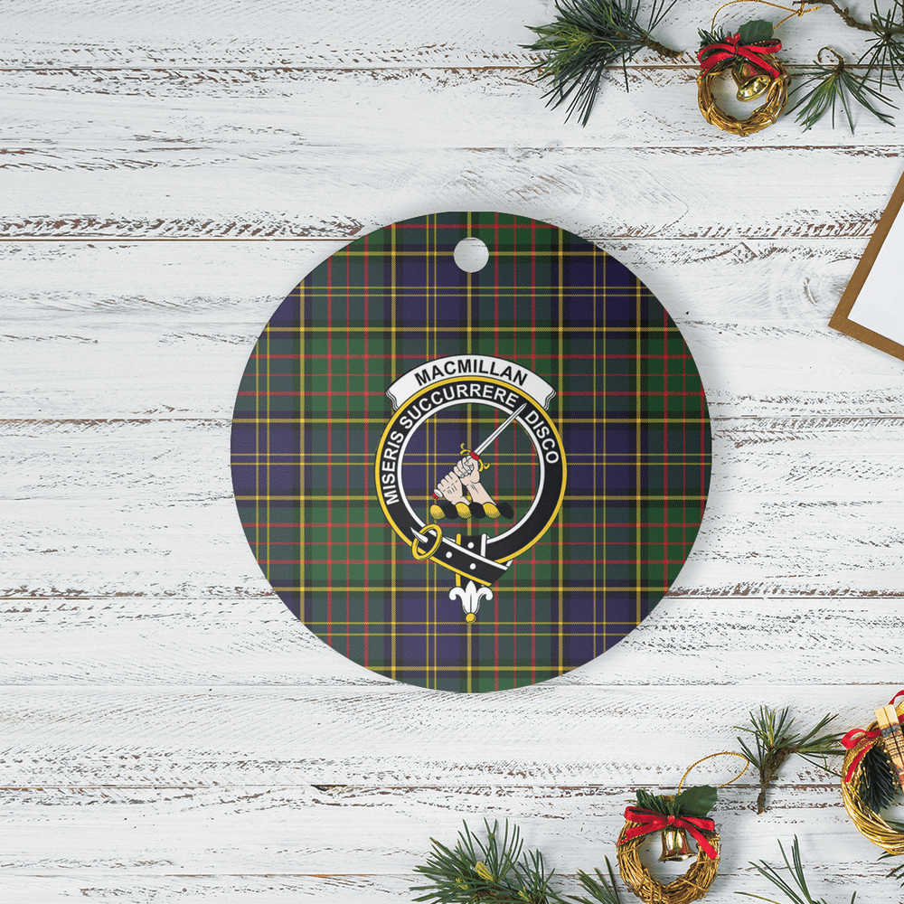 Clan MacMillan Hunting Modern Tartan Crest Round Ceramic Ornament MX16 MacMillan Hunting Modern Tartan Tartan Christmas
