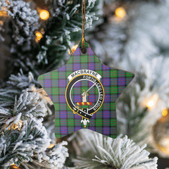 Clan MacBrayne Tartan Crest Star Ceramic Ornament HX76 MacBrayne Tartan Tartan Christmas