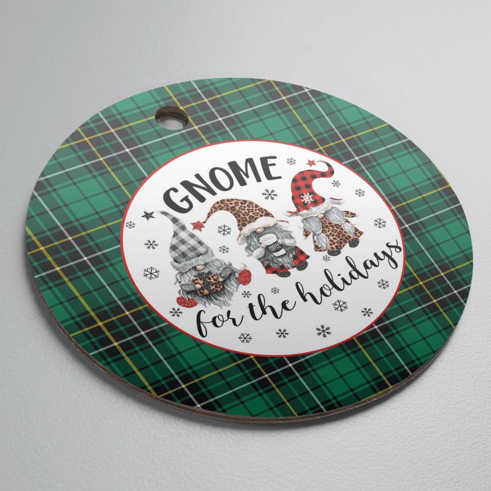 Clan MacAlpin Ancient Tartan Tartan Crest Gnome Round Ceramic Ornament PA59 MacAlpin Ancient Tartan Tartan Christmas