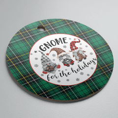 Clan MacAlpin Ancient Tartan Tartan Crest Gnome Round Ceramic Ornament PA59 MacAlpin Ancient Tartan Tartan Christmas