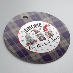 Clan Cunningham Dress Blue Dancers Tartan Tartan Crest Gnome Round Ceramic Ornament AR34 Cunningham Dress Blue Dancers Tartan Tartan Christmas