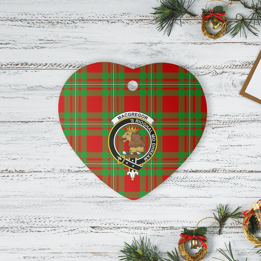Clan MacGregor Modern Tartan Crest Heart Ceramic Ornament LL71 MacGregor Modern Tartan Tartan Christmas