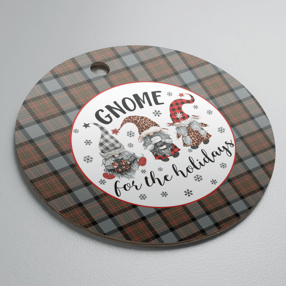 Clan MacLaren Weathered Tartan Tartan Crest Gnome Round Ceramic Ornament SY95 MacLaren Weathered Tartan Tartan Christmas