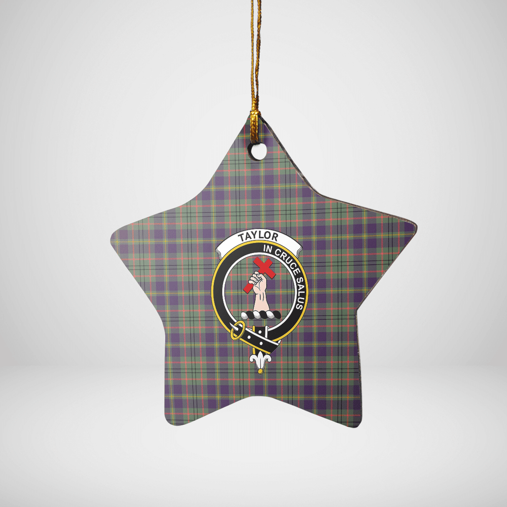 Clan Taylor Weathered Tartan Crest Star Ceramic Ornament GD33 Taylor Weathered Tartan Tartan Christmas