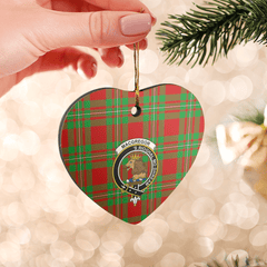 Clan MacGregor Modern Tartan Crest Heart Ceramic Ornament LL71 MacGregor Modern Tartan Tartan Christmas