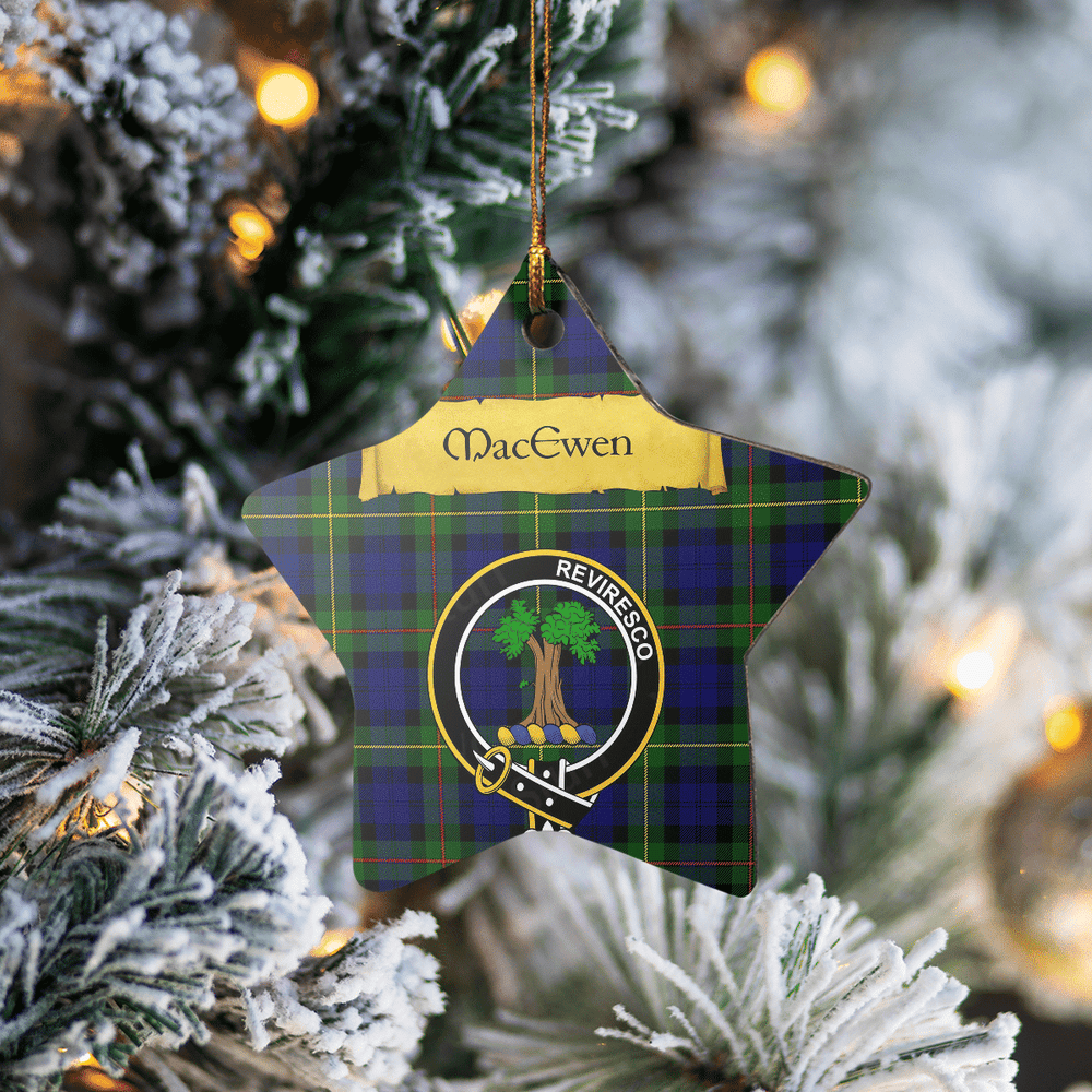 Clan MacEwen Modern Tartan Crest Star Ceramic Ornament LQ52 MacEwen Modern Tartan Tartan Christmas