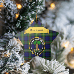 Clan MacEwen Modern Tartan Crest Star Ceramic Ornament LQ52 MacEwen Modern Tartan Tartan Christmas