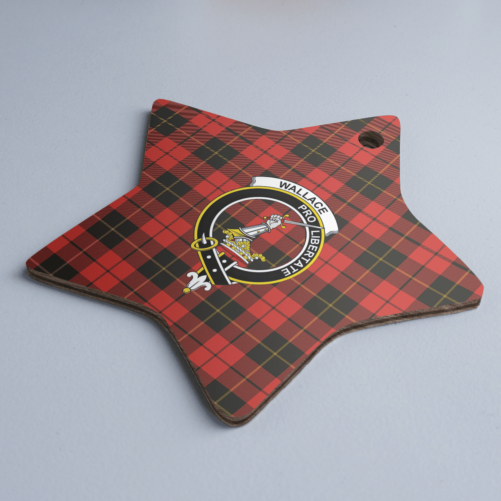 Clan Wallace Weathered Tartan Crest Star Ceramic Ornament WS79 Wallace Weathered Tartan Tartan Christmas
