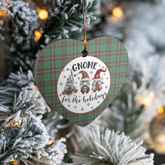Clan MacKinnon Hunting Ancient Tartan Tartan Crest Gnome Heart Ceramic Ornament KT81 MacKinnon Hunting Ancient Tartan Tartan Christmas