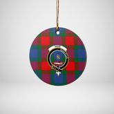 Clan Mar Tartan Crest Round Ceramic Ornament FS75 Mar Tartan Tartan Christmas