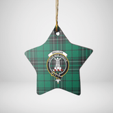 Clan MacLean Hunting Ancient Tartan Crest Star Ceramic Ornament QL24 MacLean Hunting Ancient Tartan Tartan Christmas