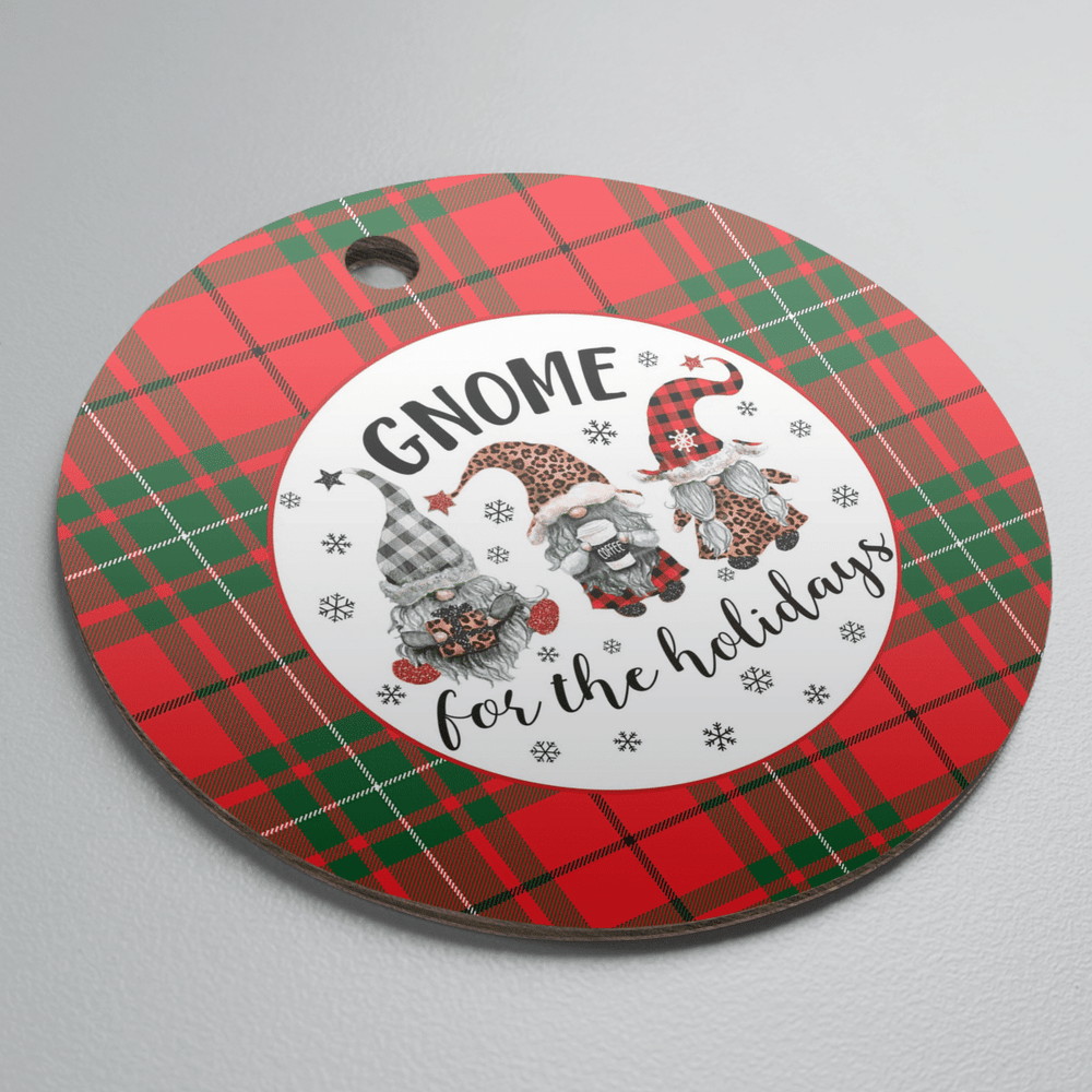 Clan MacAulay Modern Tartan Tartan Crest Gnome Round Ceramic Ornament RW18 MacAulay Modern Tartan Tartan Christmas
