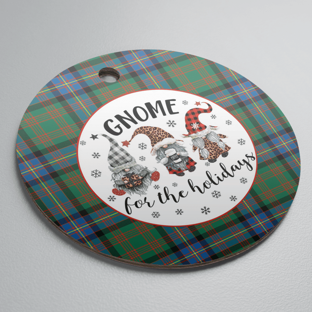 Clan Cochrane Ancient Tartan Tartan Crest Gnome Round Ceramic Ornament TL55 Cochrane Ancient Tartan Tartan Christmas